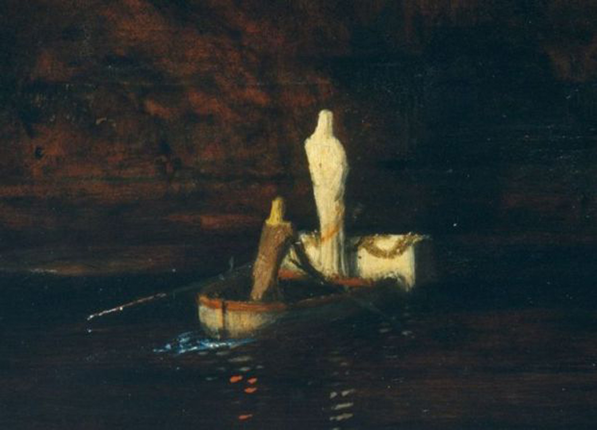 Arnold Böcklin, L'île des morts, 1880, huile sur toile, Kunstmuseum Bâle (détail) — Martine de Bandol — © Apolline Lamoril