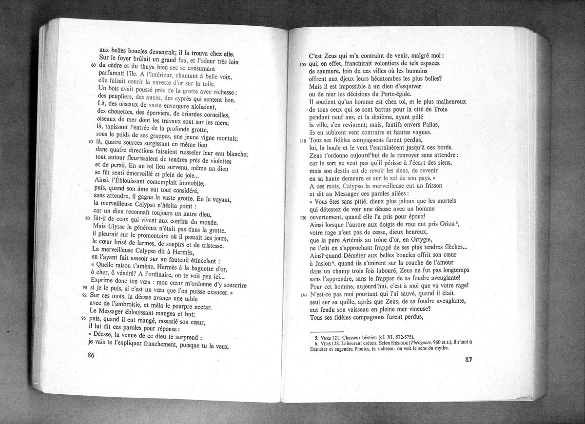 Homère, L'Odyssée, traduction Philippe Jacottet, Paris, éditions La Découverte, 2004 — Martine de Bandol — © Apolline Lamoril